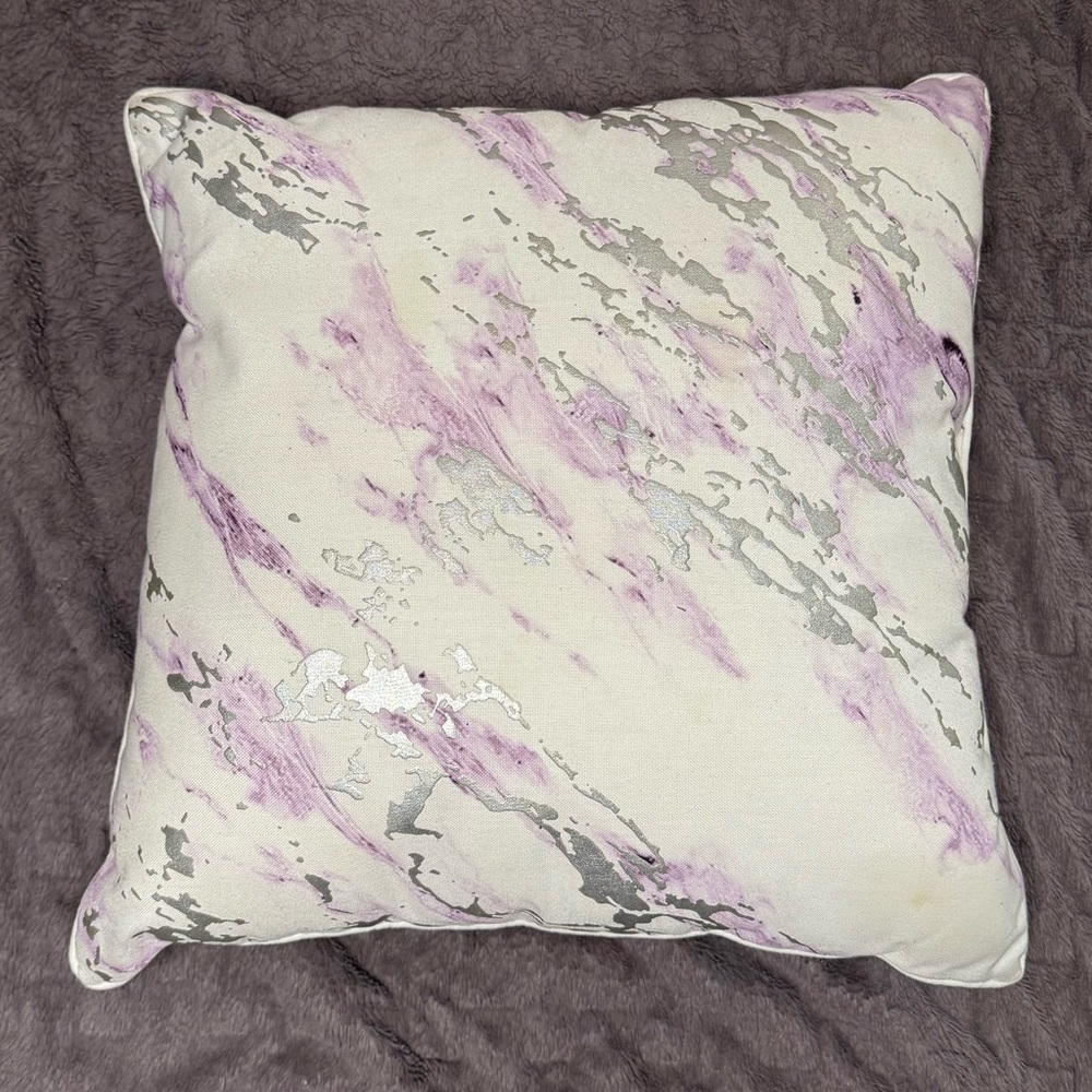 Dormify White and Purple Marble Pillow